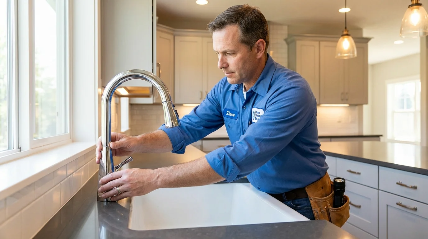 Kitchen faucet installation by Johns Plumbing LLC in Momence