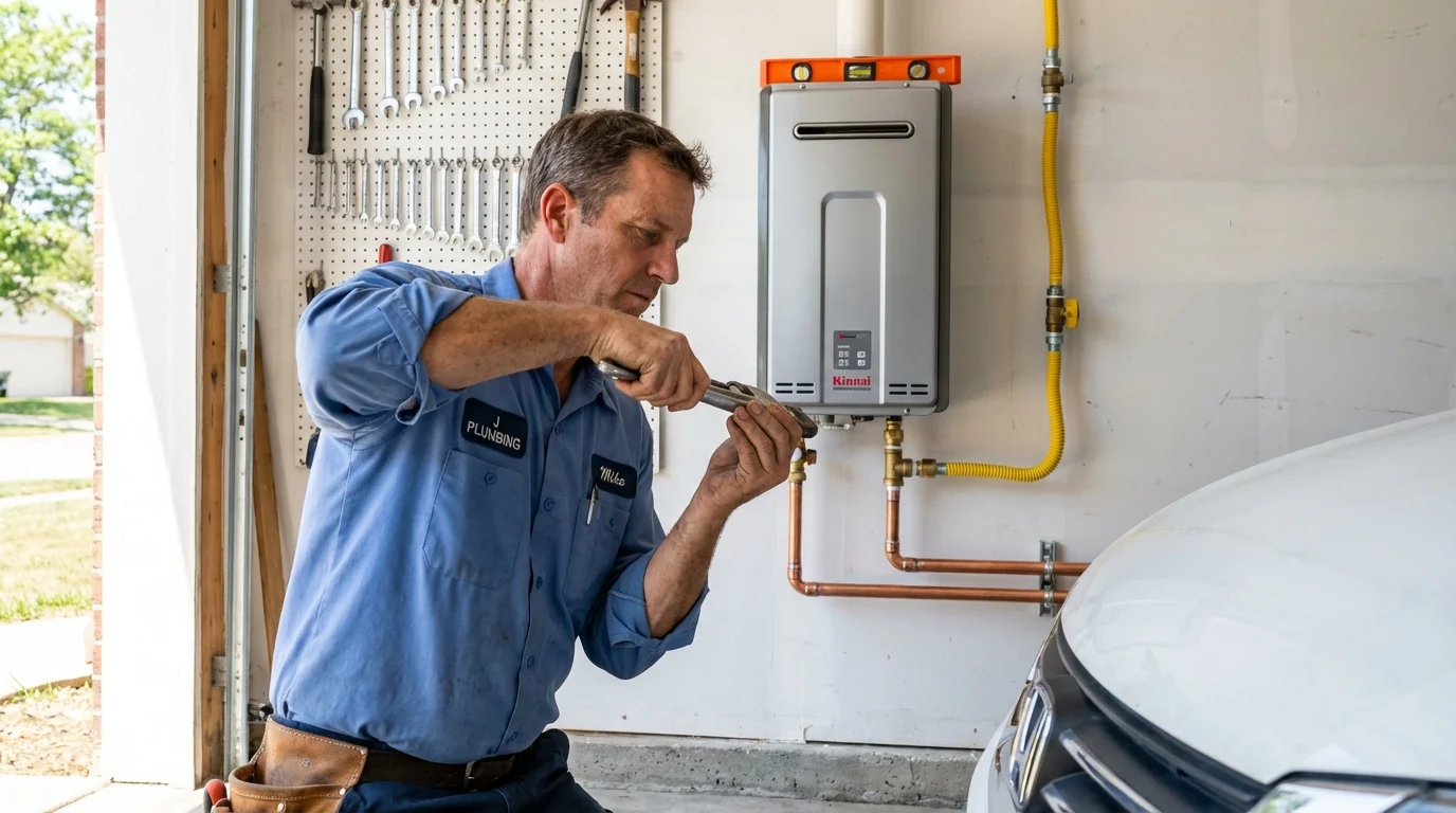 Tankless water heater installation by a Johns Plumbing LLC plumber in Momence